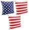 16x16 American Flag Pillow Covers 3ct Rustic Reversible 4th of July